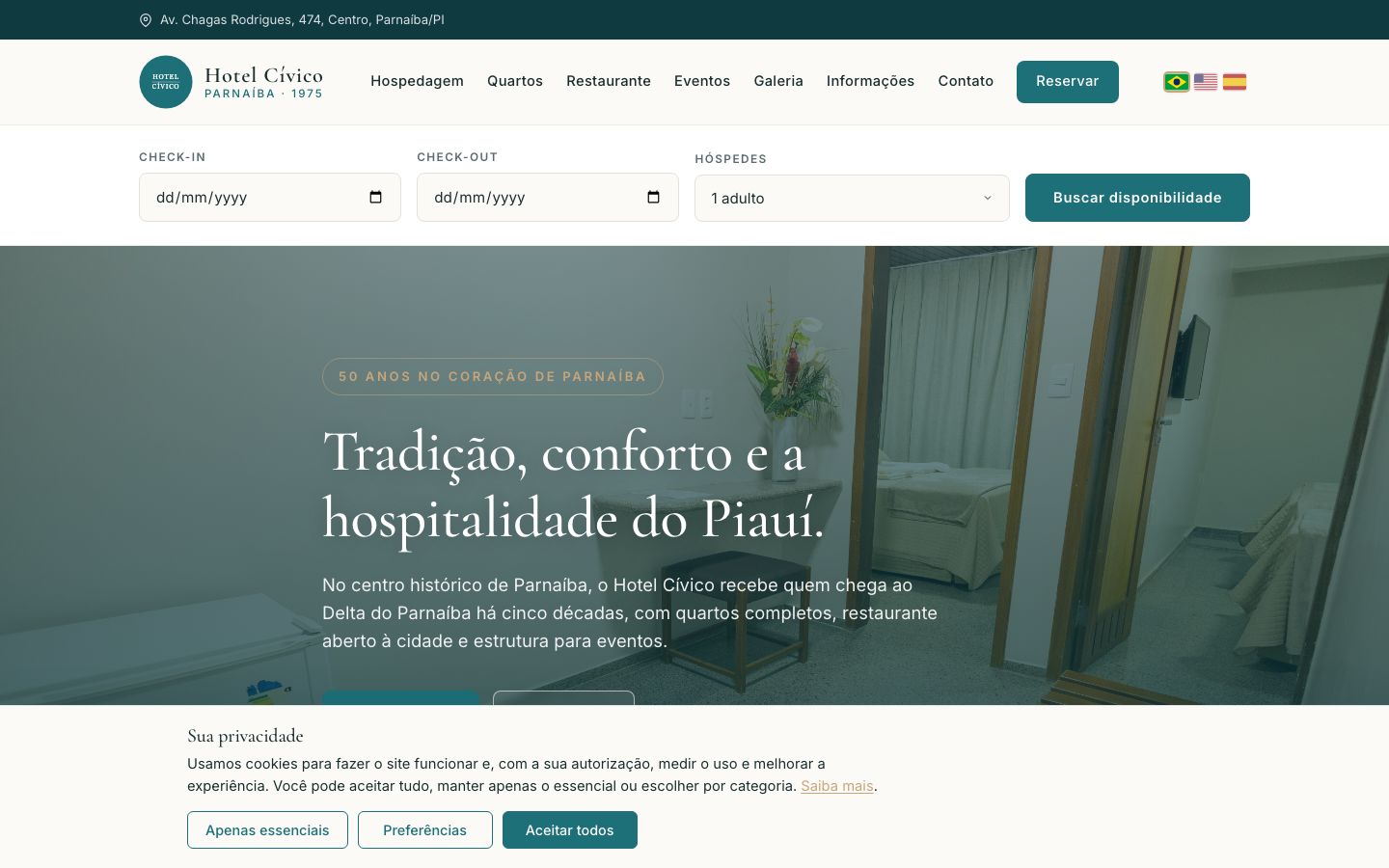 Hotel Cívico, Parnaíba — institutional site
