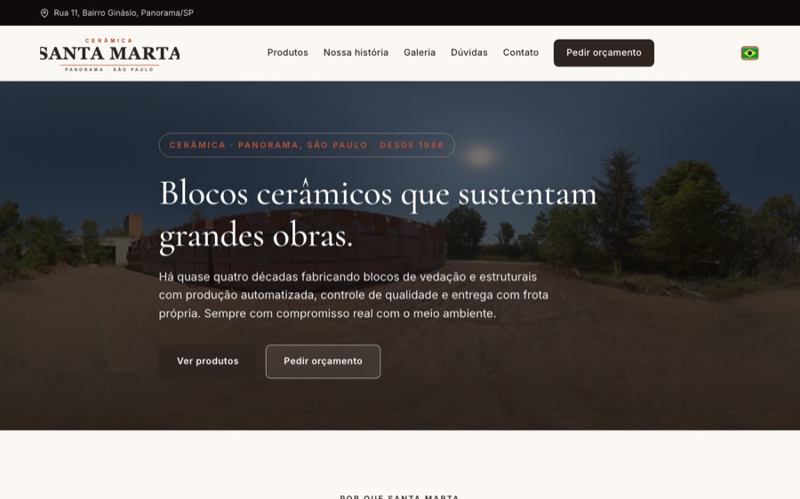 Site Cerâmica Santa Marta